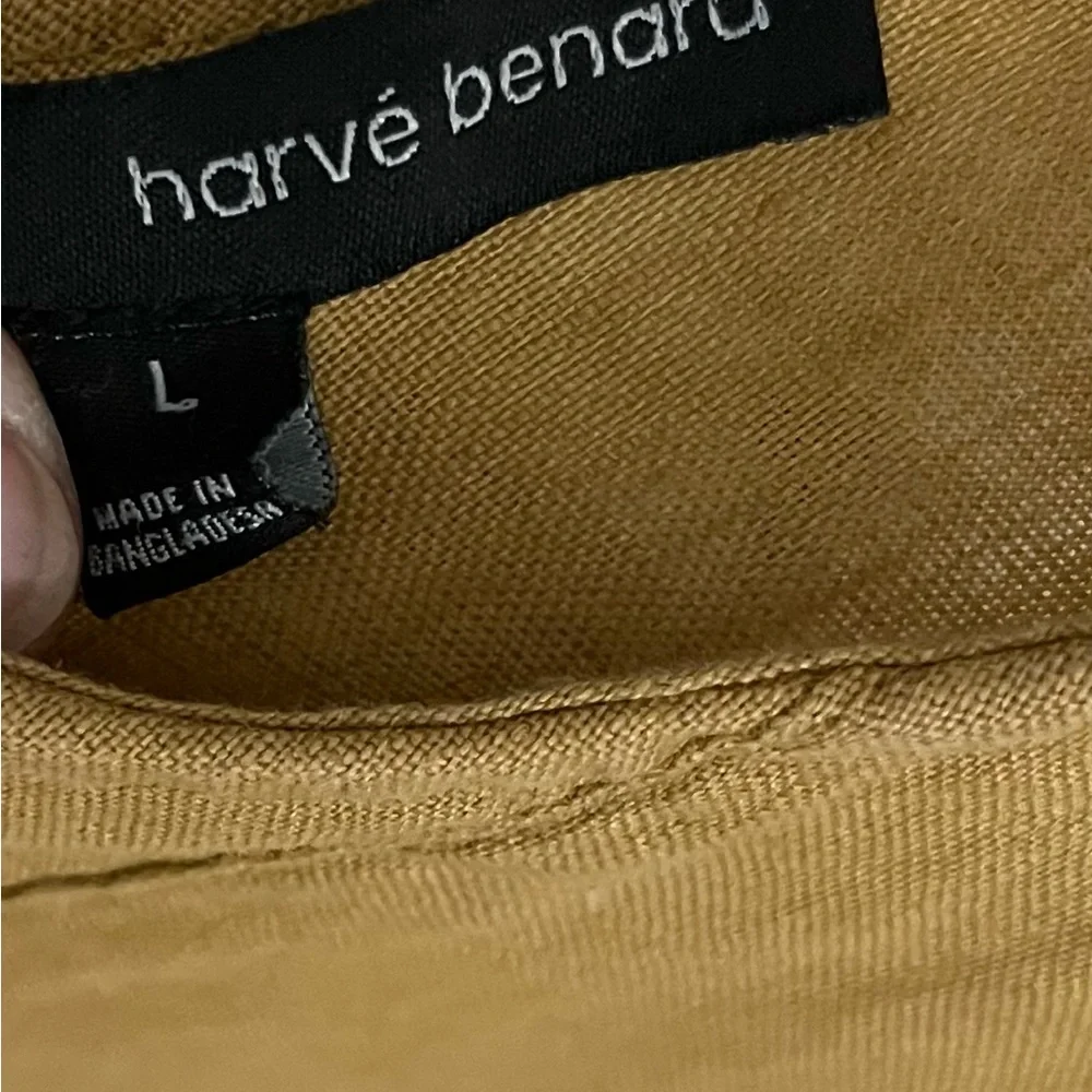 Harve Benard Mustard Sleeveless Linen Top - Picture 3 of 4